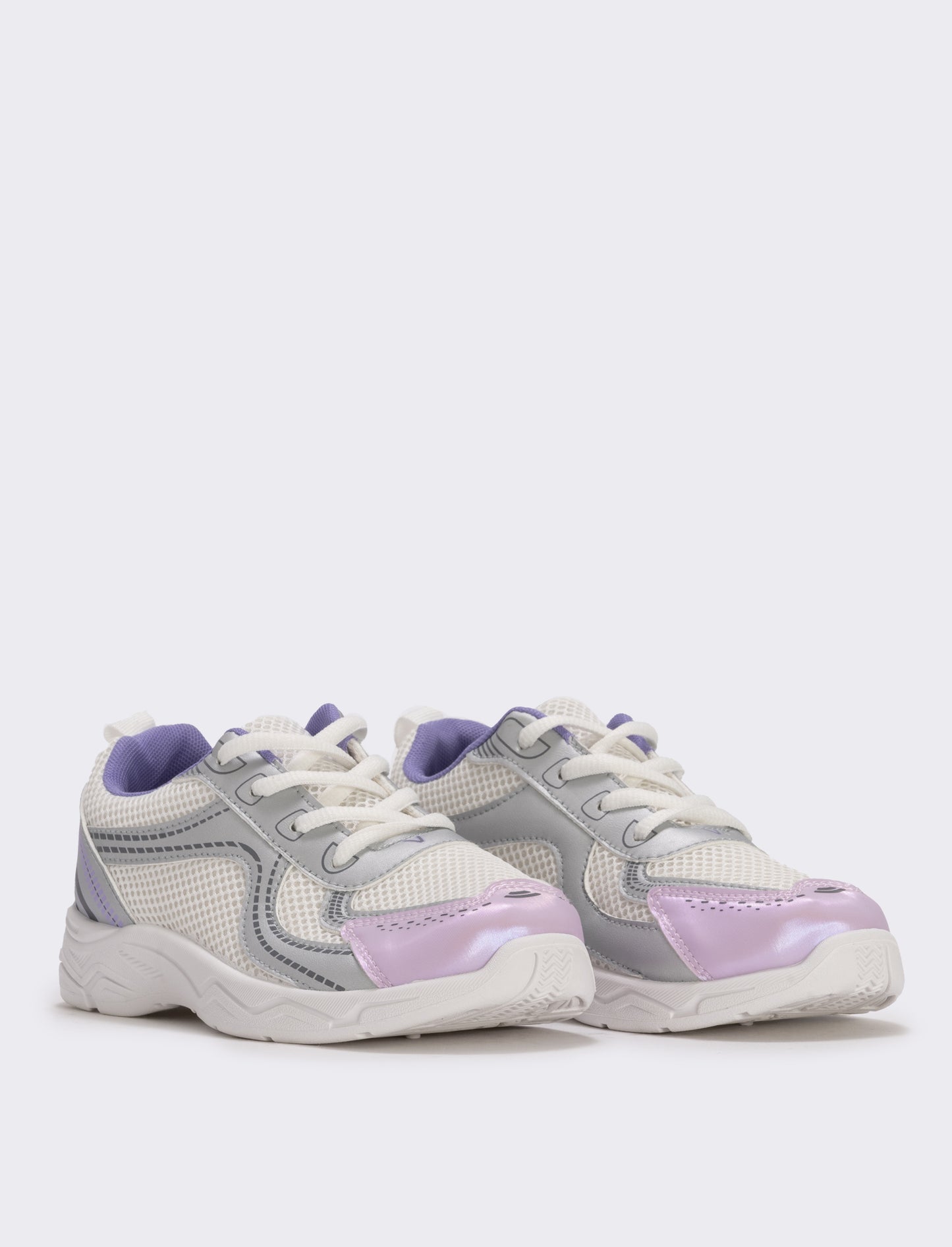 White sneakers with colorful accents for girls - White