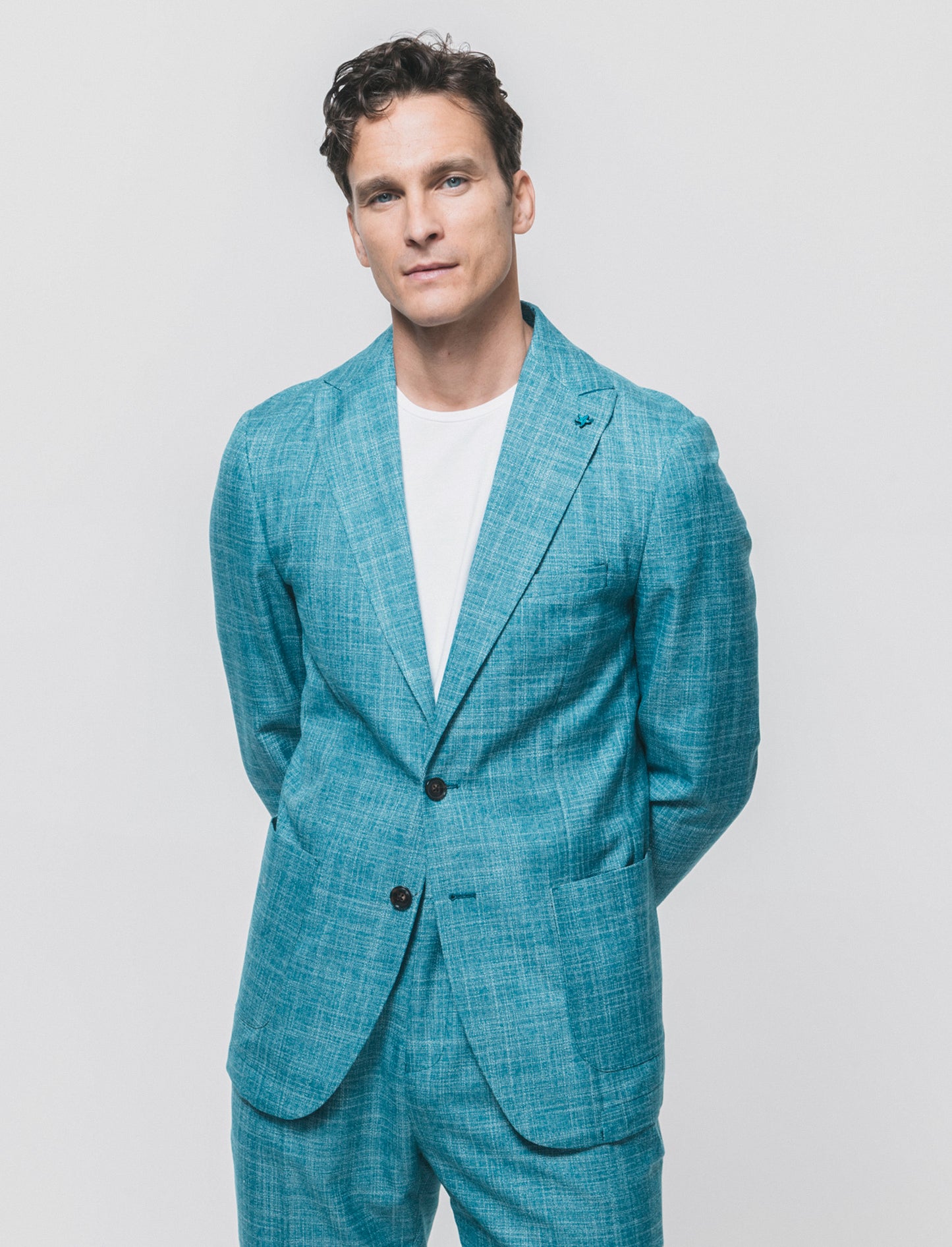 Formal Blazer in Structured Fabric - Green