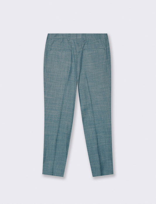 Pantaloni formal fit in tessuto strutturato - Verde petrolio