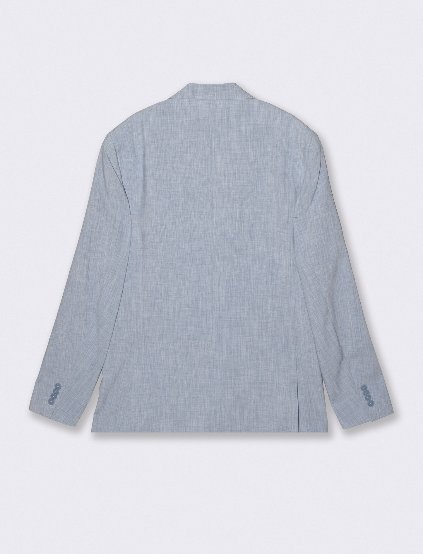 Linen effect blazer with classic collar - Blue