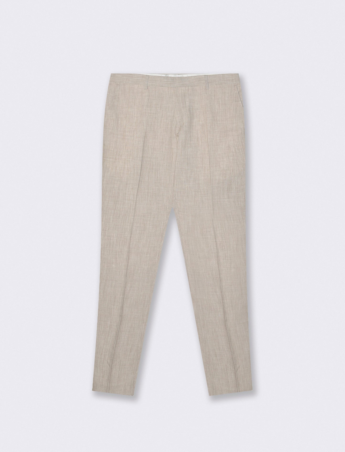 Pantaloni formal fit effetto lino - Beige