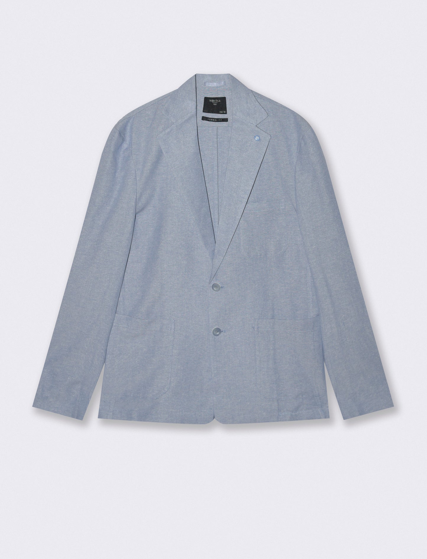 Deconstructed Blazer in Linen Blend - Sky blue
