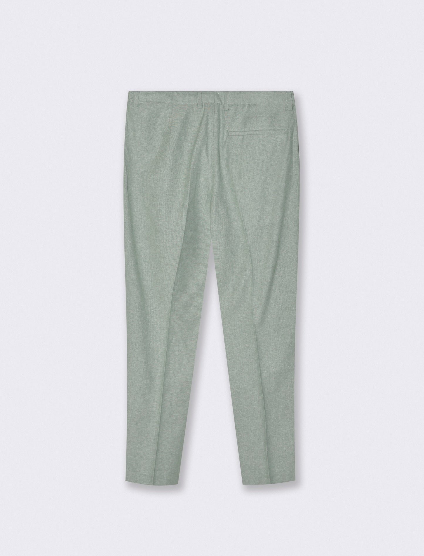 Linen Blend Jogger Pants with Pleats - Green