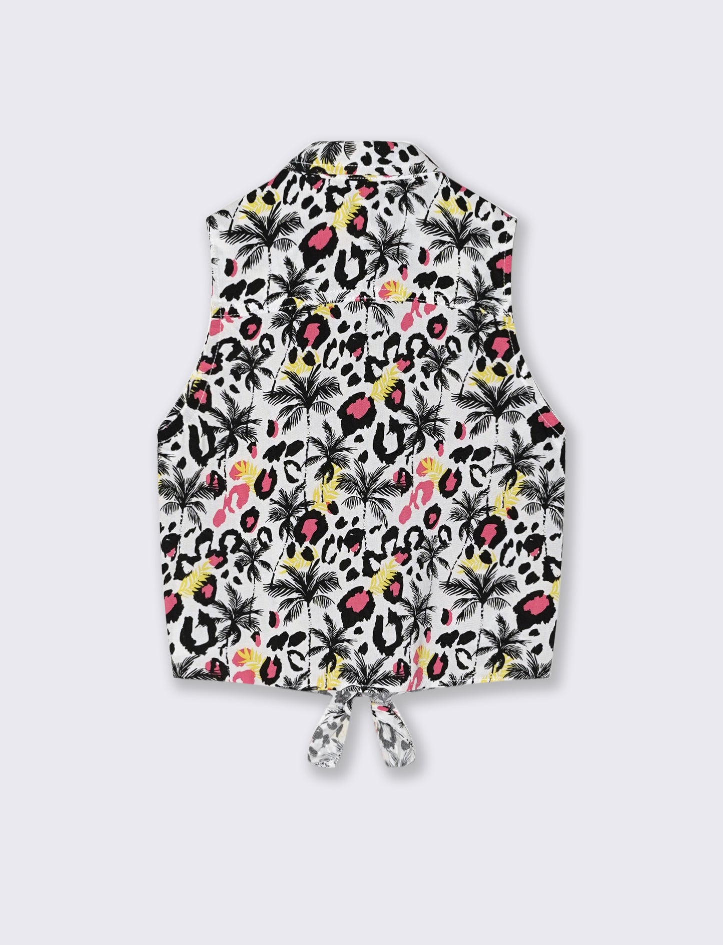 Summer shirt for girls with bow and print - White