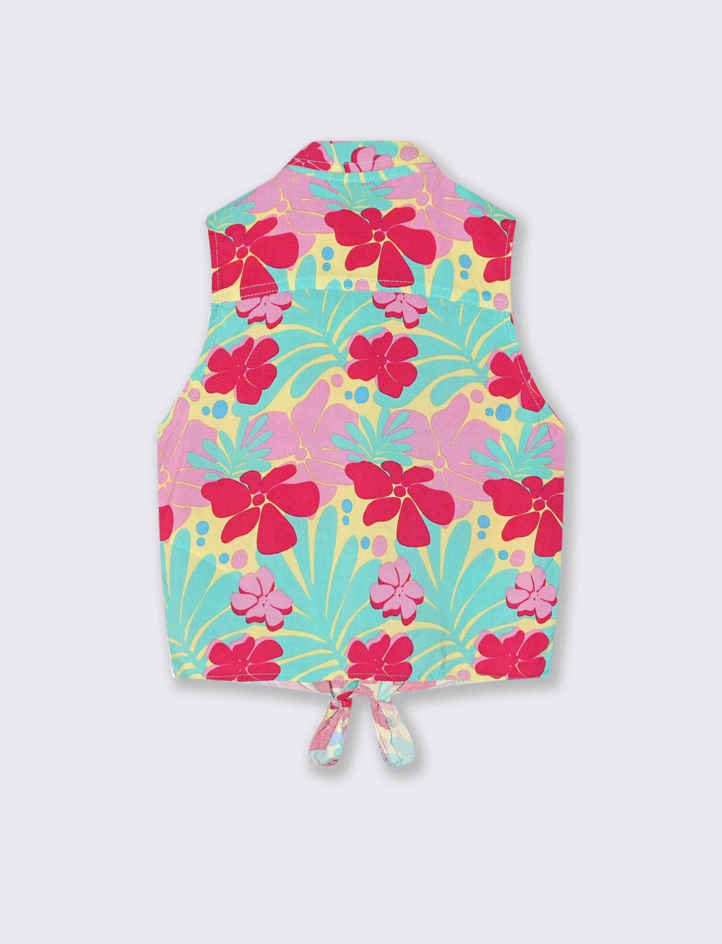 Camicia estiva bambina con fiocco e stampa - Fantasia
