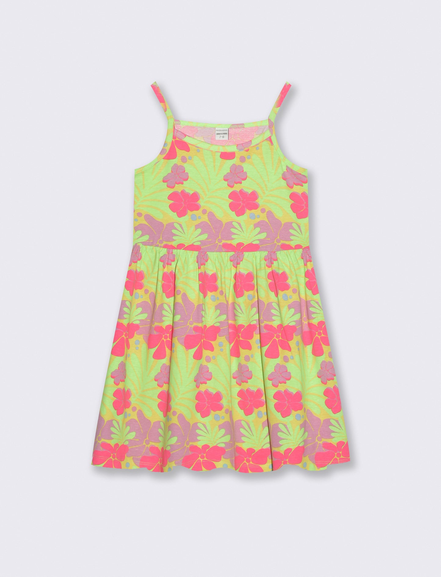 Abito in jersey stampato con fluo - Verde