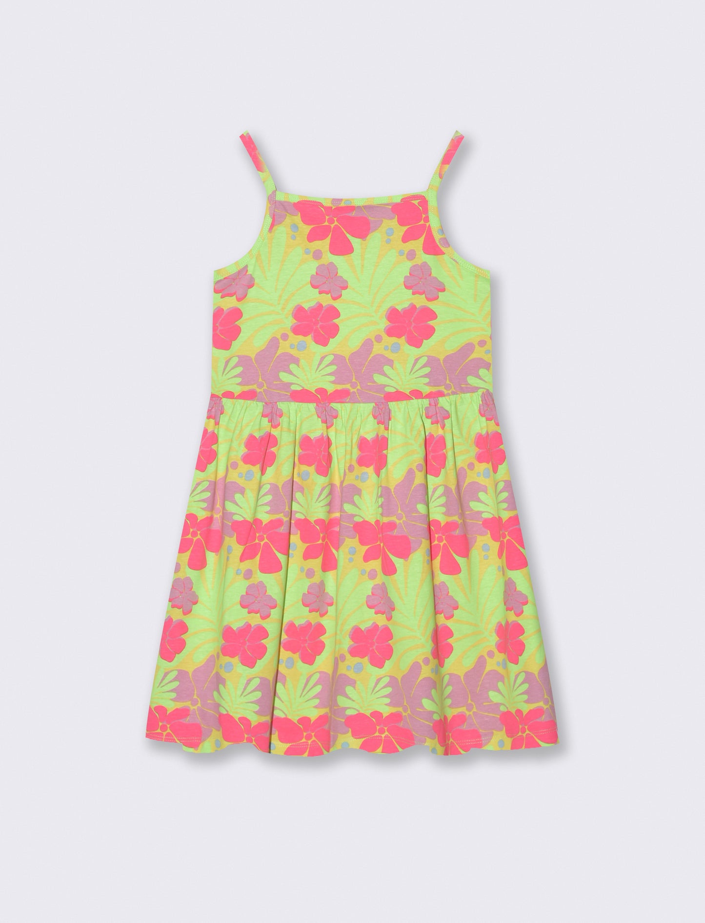 Abito in jersey stampato con fluo - Verde