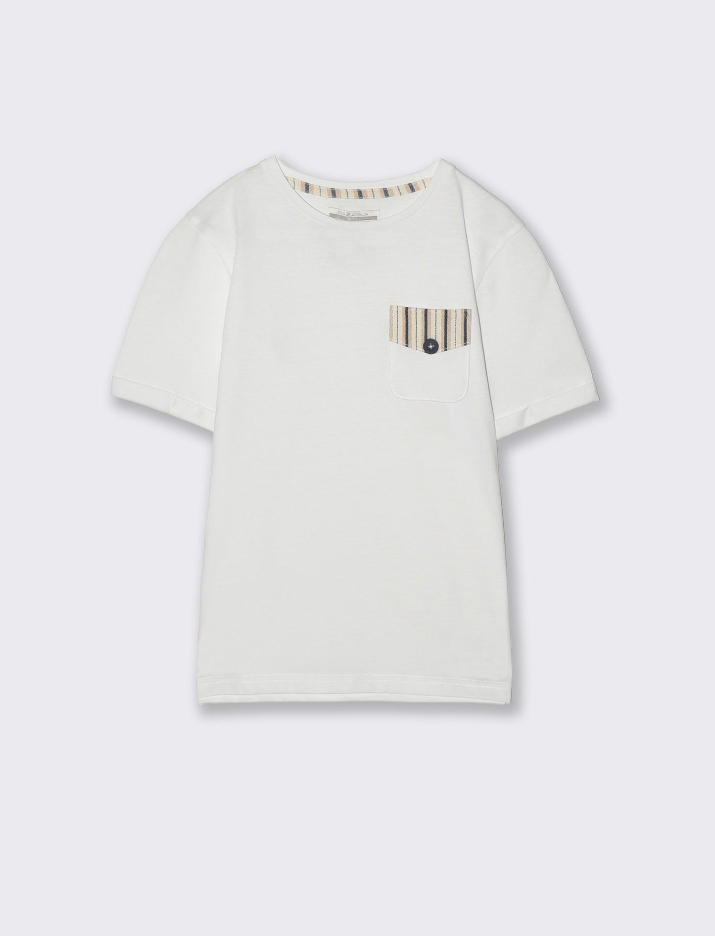 T-Shirt con Taschino e Stile Unico - Bianco