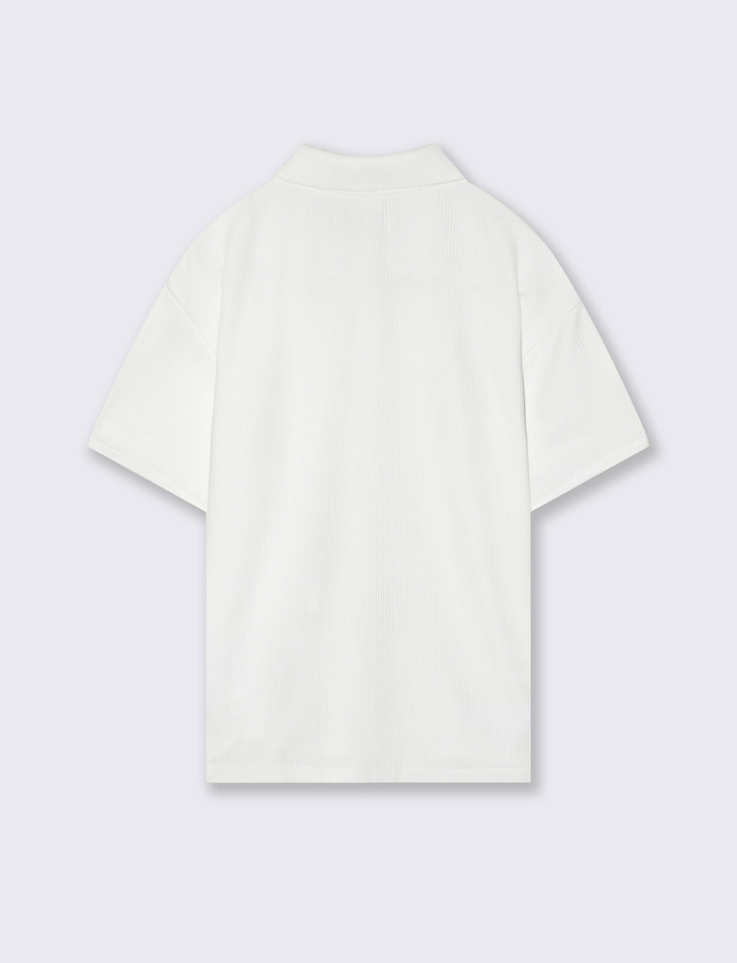T-shirt polo in coste casual e stilosa - Bianco