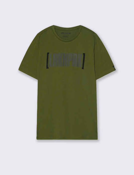 T-SHIRT STAMPA LINKIN PARK - Verde militare
