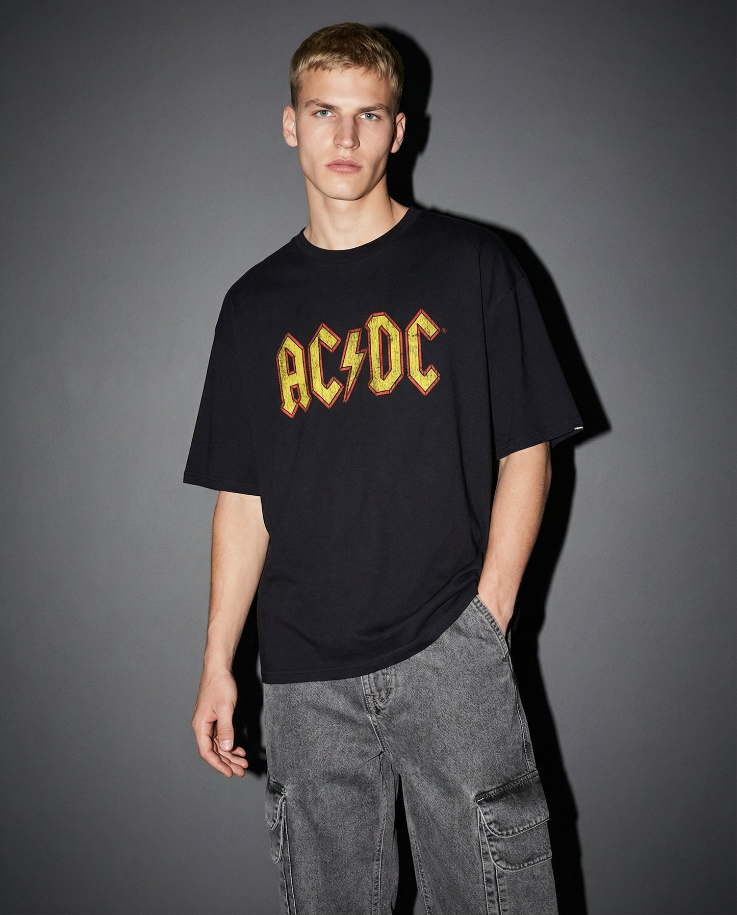 T-shirt AC DC girocollo maniche corte - Nero