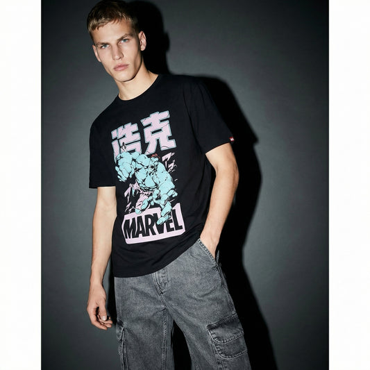 T-Shirt Marvel con Stampa Iconica - var 1