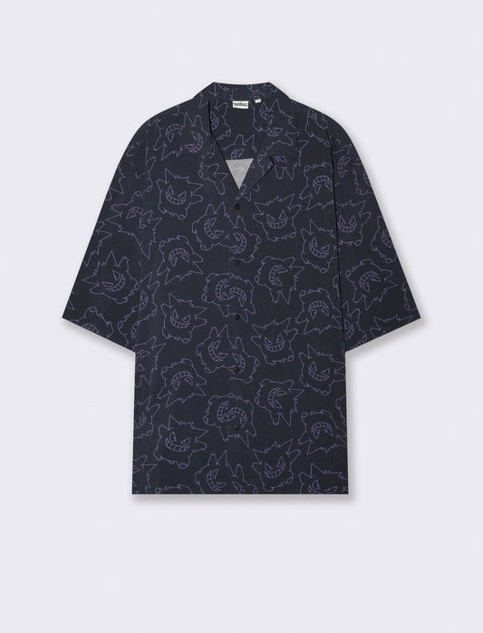Camicia Boxy Fit con Stampa Pokémon - Nero