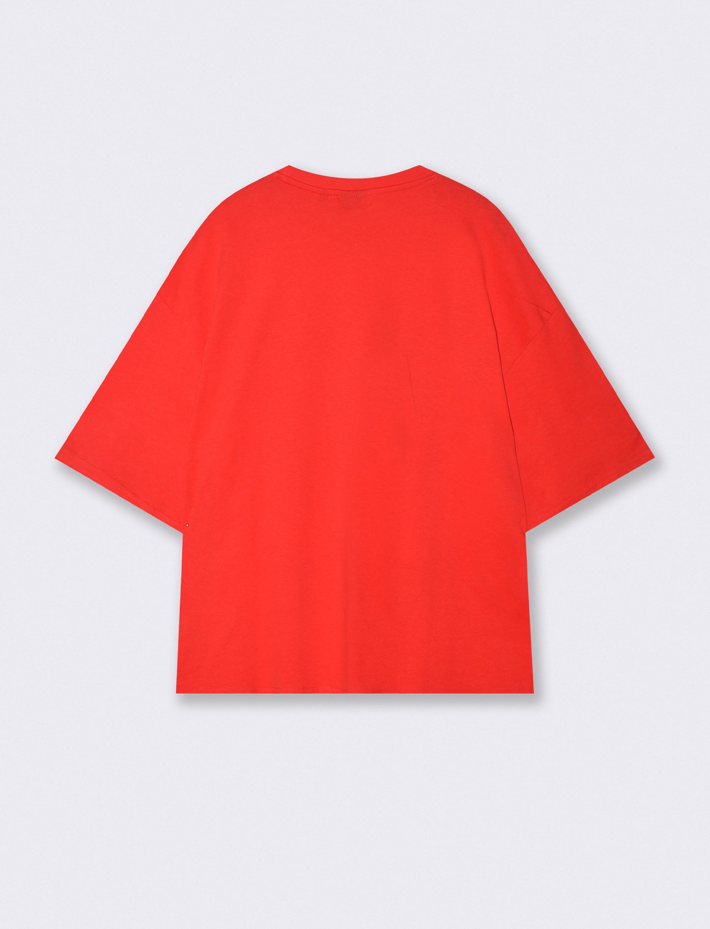 One Piece Cotton Crew Neck T-Shirt - Red