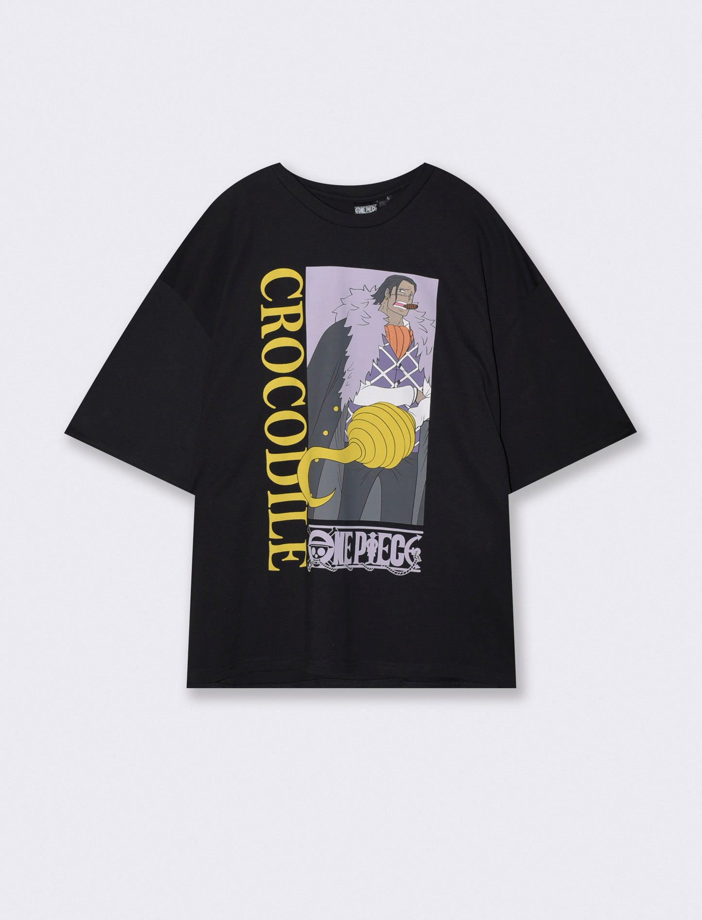 T-shirt One Piece in cotone girocollo - Nero