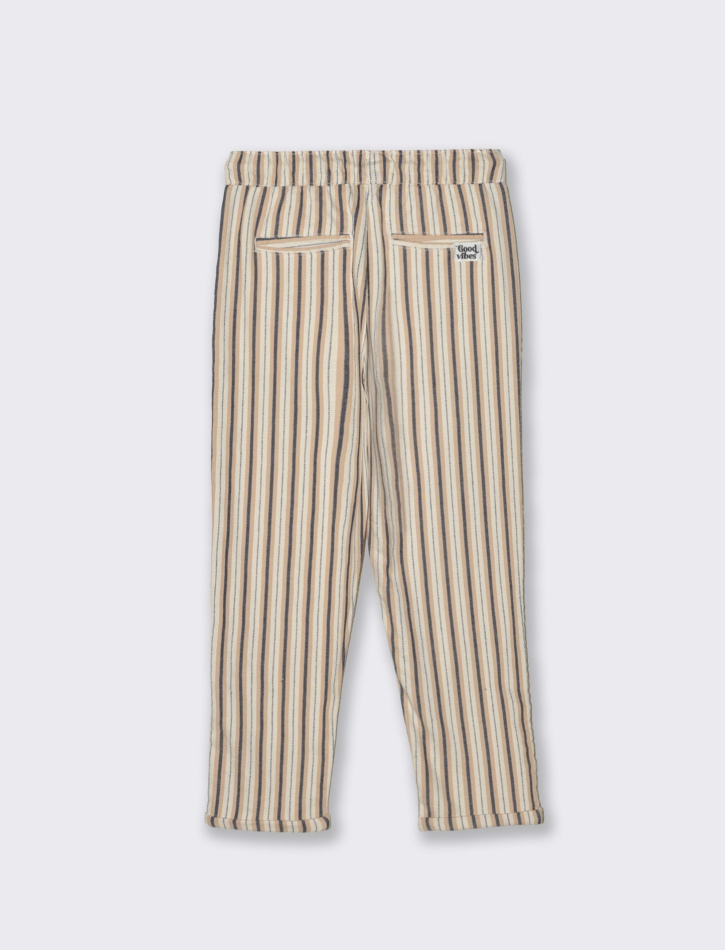 Pantaloni in cotone a righe con elastico - Righe