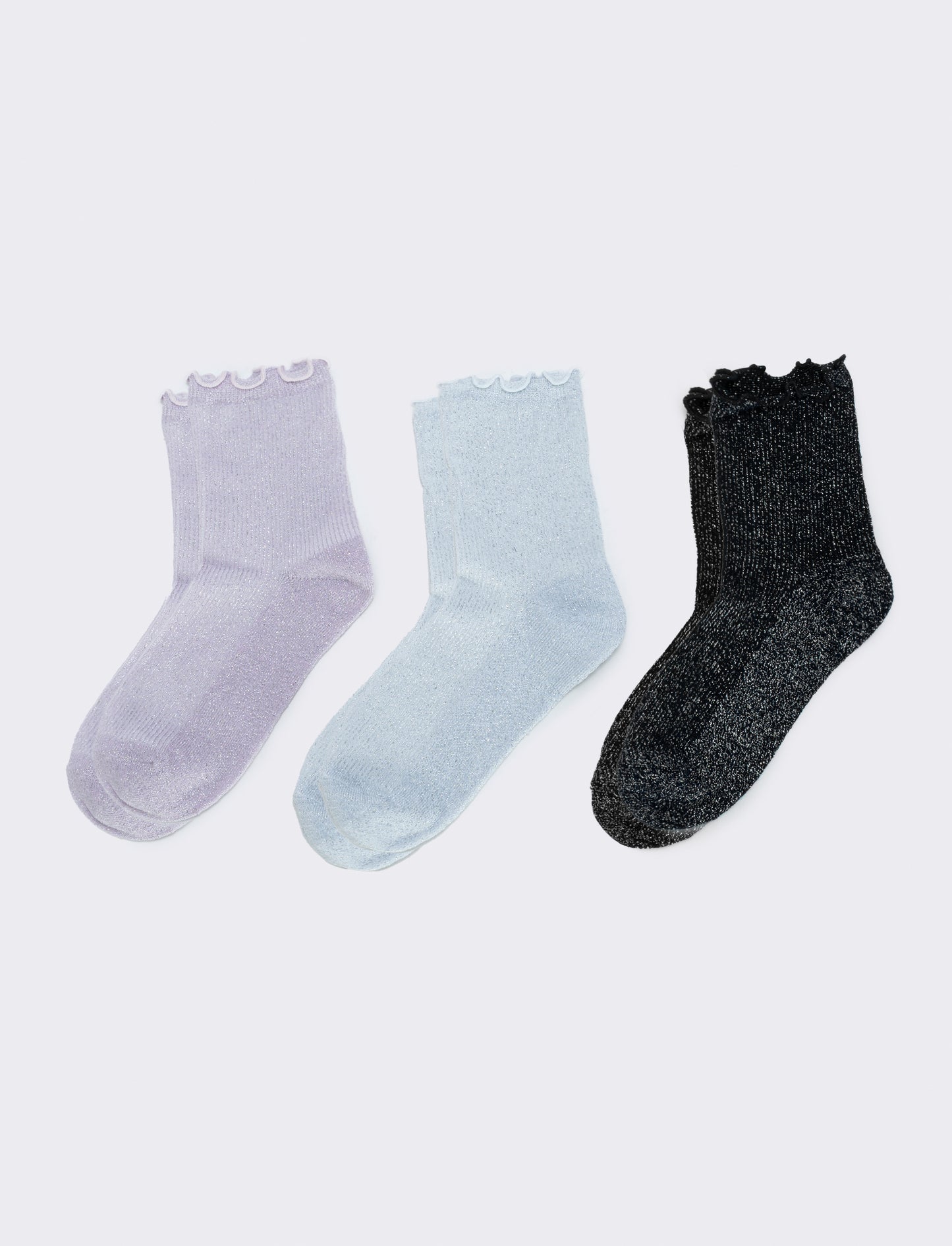 Tripack di calzini lurex - Nero