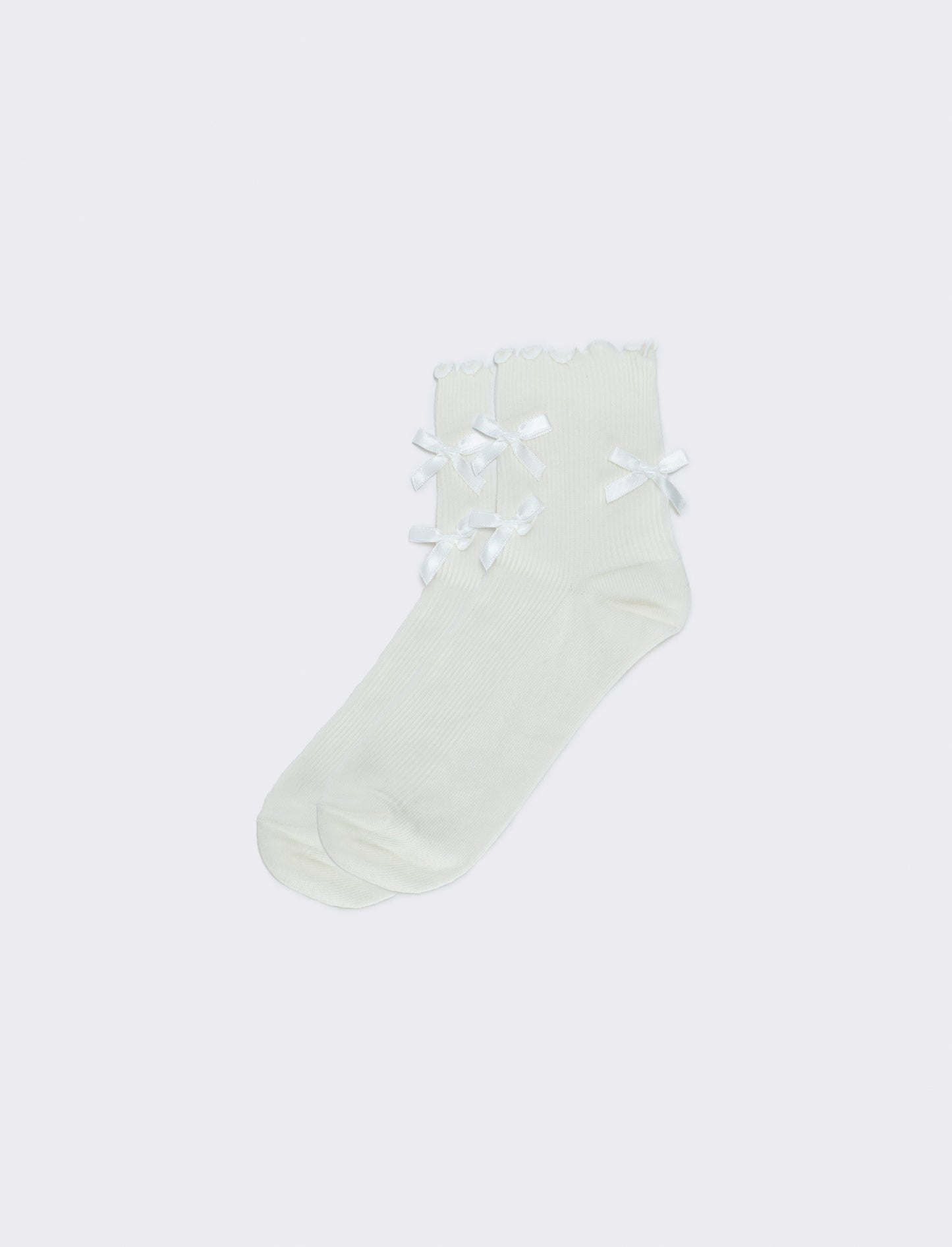 Calzini con fiocchetti per donne eleganti - Bianco
