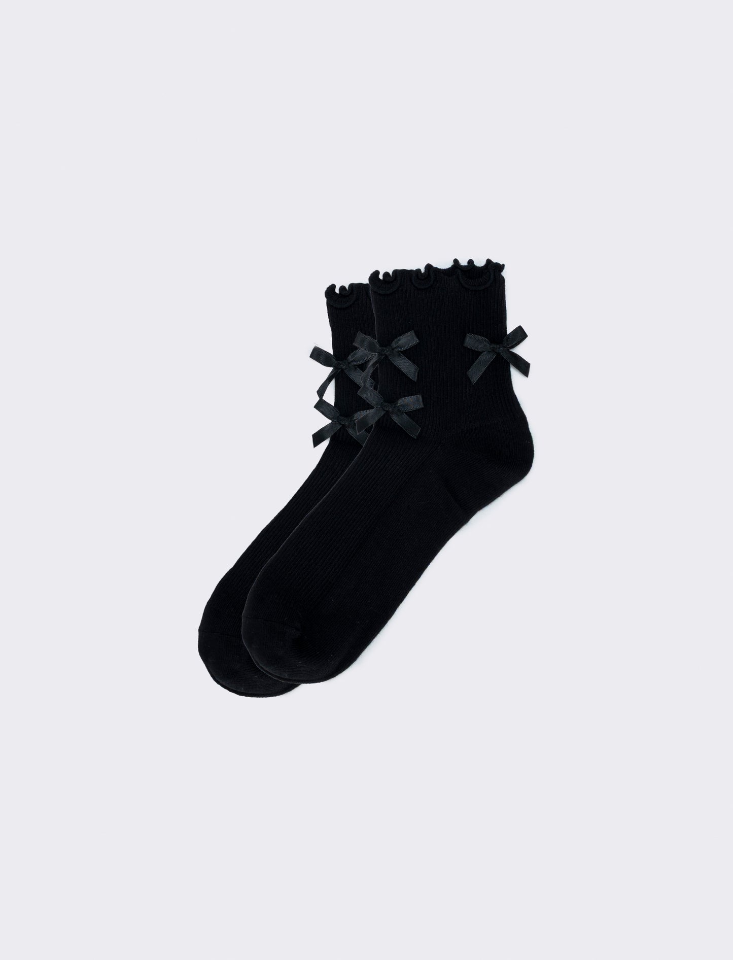 Calzini con fiocchetti per donne eleganti - Nero