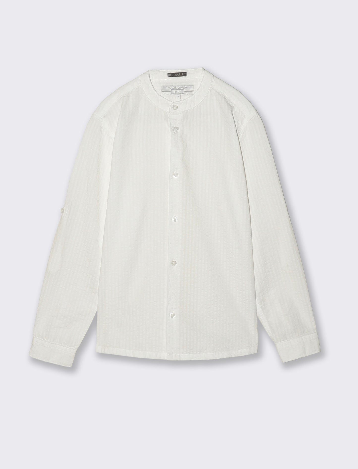 Camicia in cotone goffrato elegante e casual - Bianco