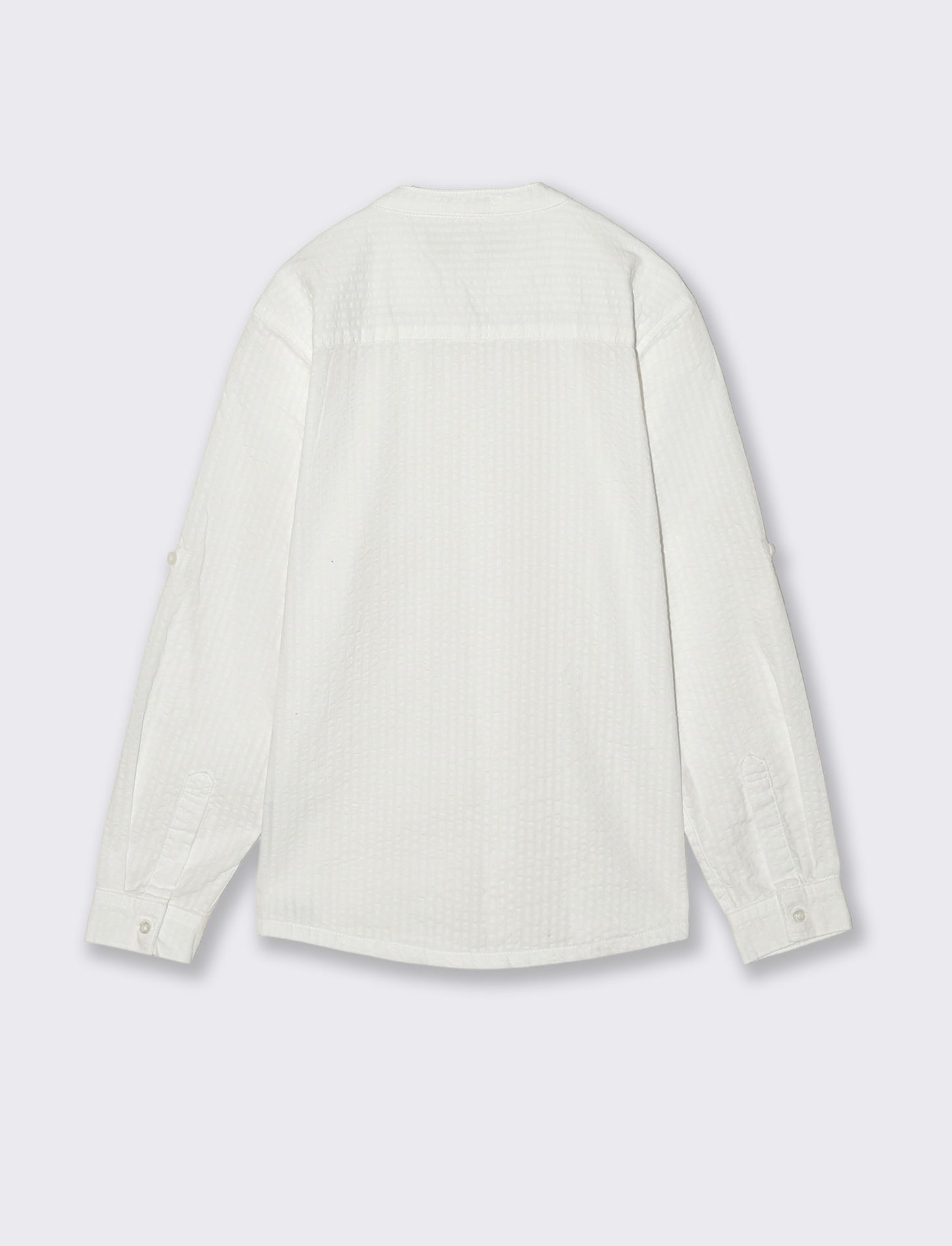 Camicia in cotone goffrato elegante e casual - Bianco