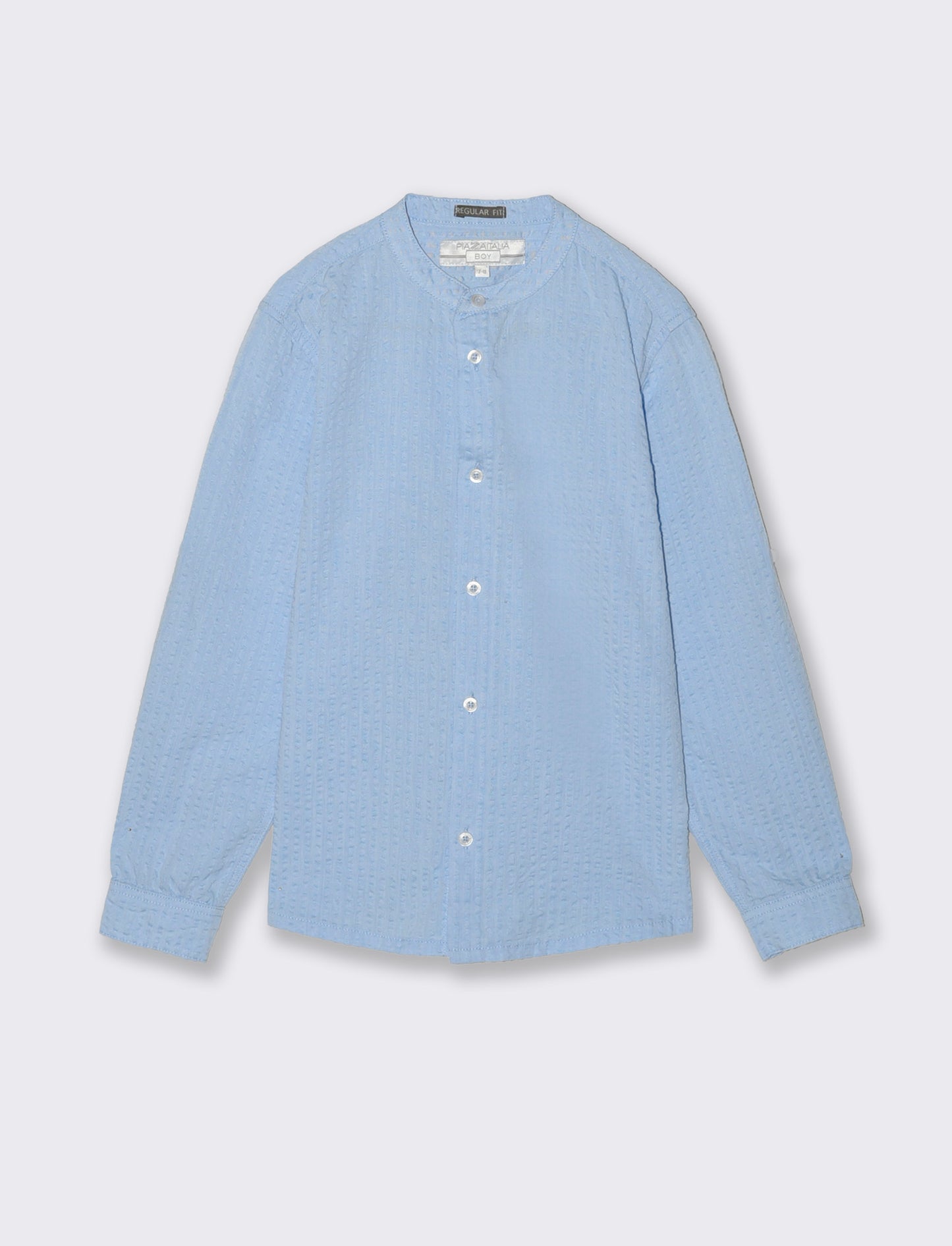 Elegant and Casual Crinkled Cotton Shirt - Sky blue