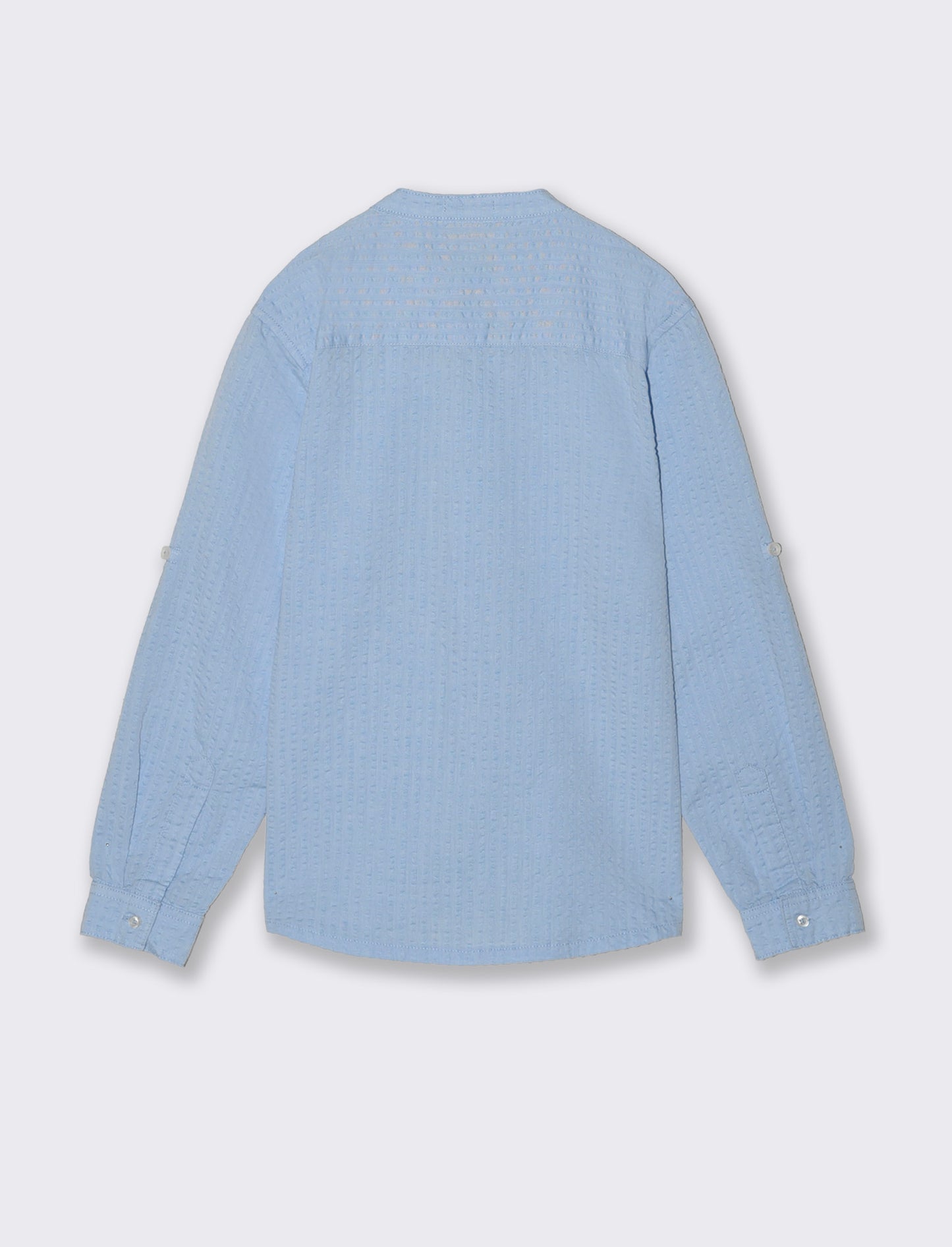 Elegant and Casual Crinkled Cotton Shirt - Sky blue