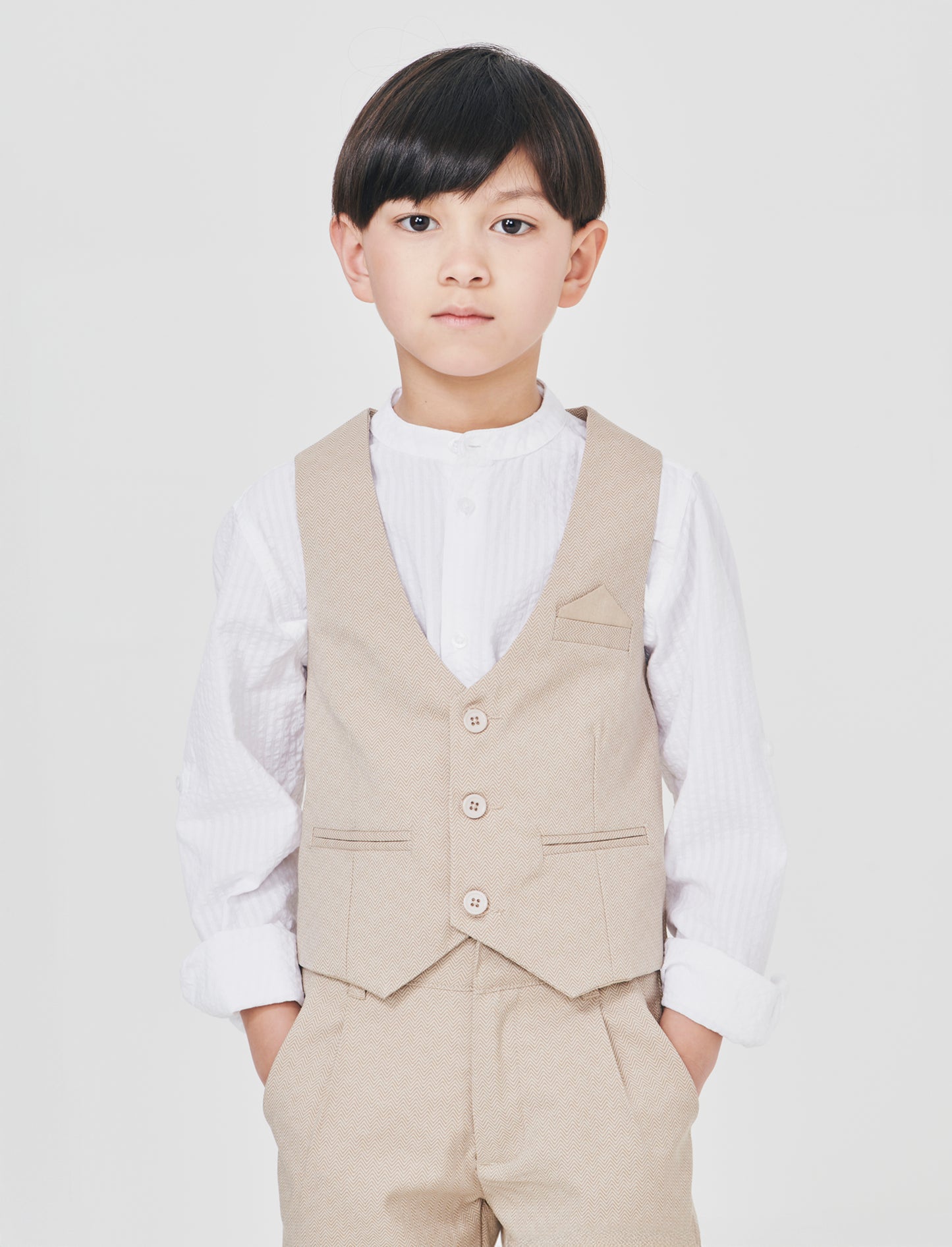 Gilet con motivo a spine per ogni occasione - Beige
