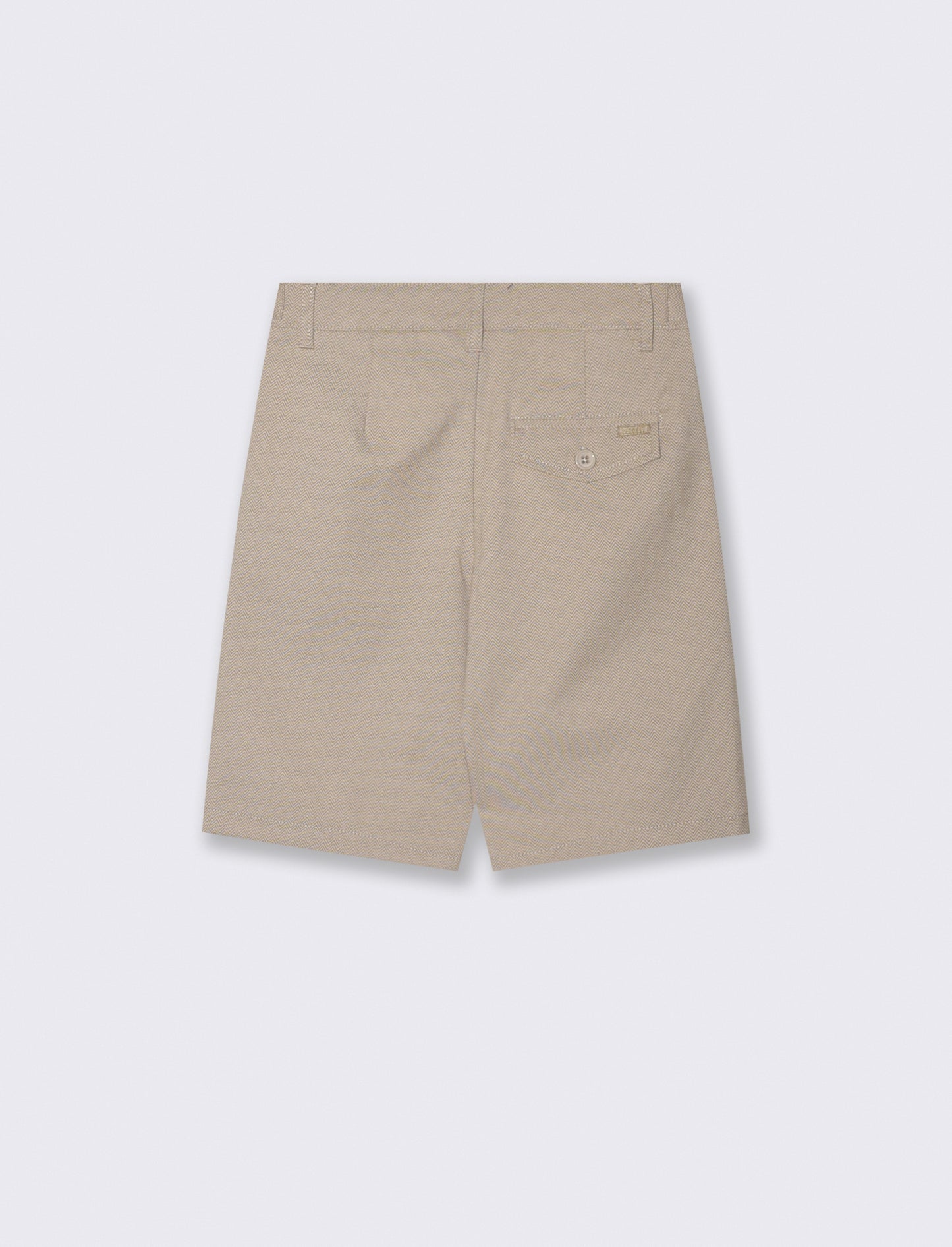 Houndstooth Fabric Bermuda Shorts - Beige