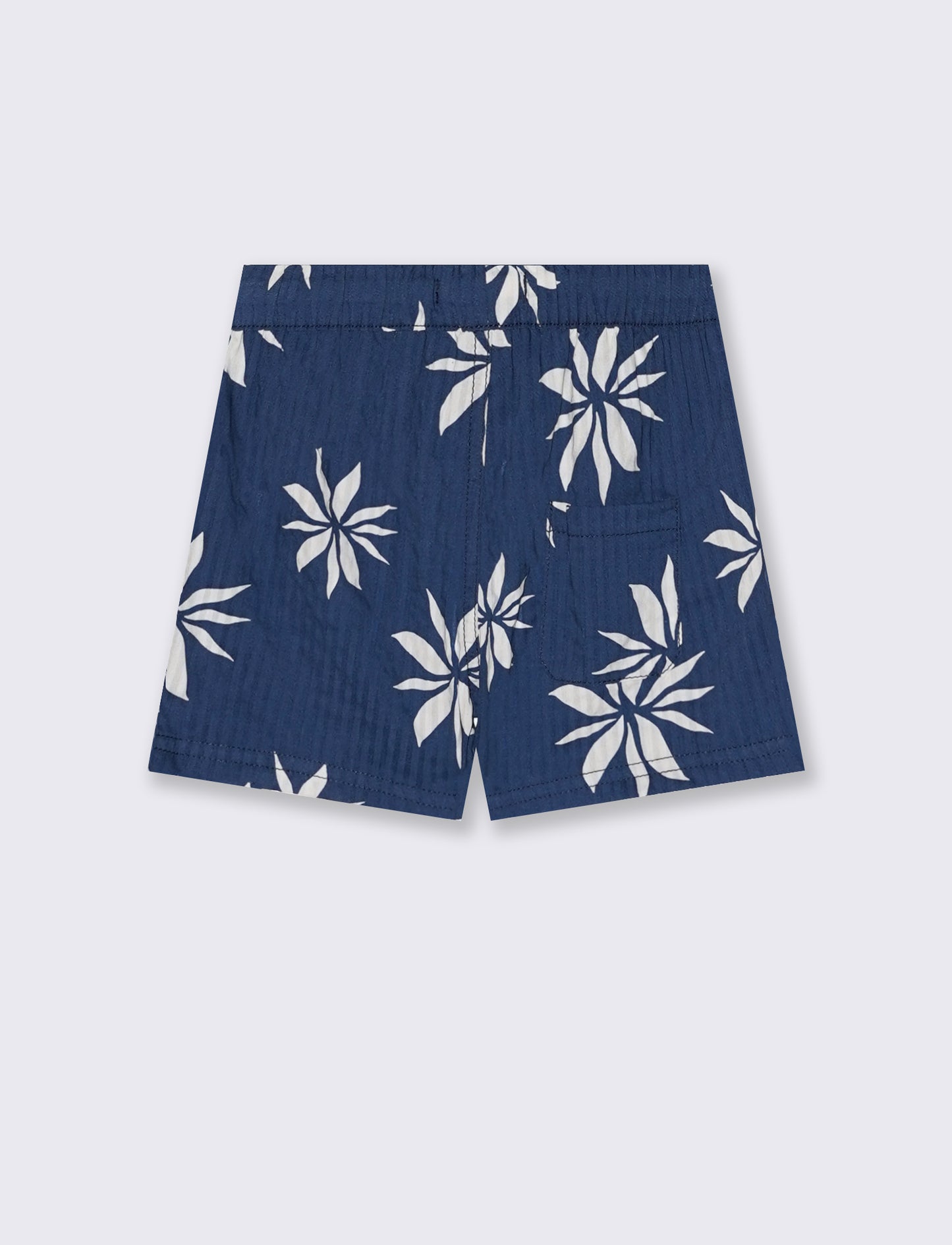Bermuda in cotone a fantasia con tasche - Blu