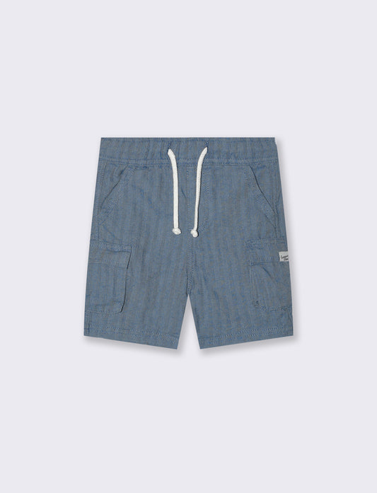 Bermuda eleganti con tasconi e coulisse - Azzurro