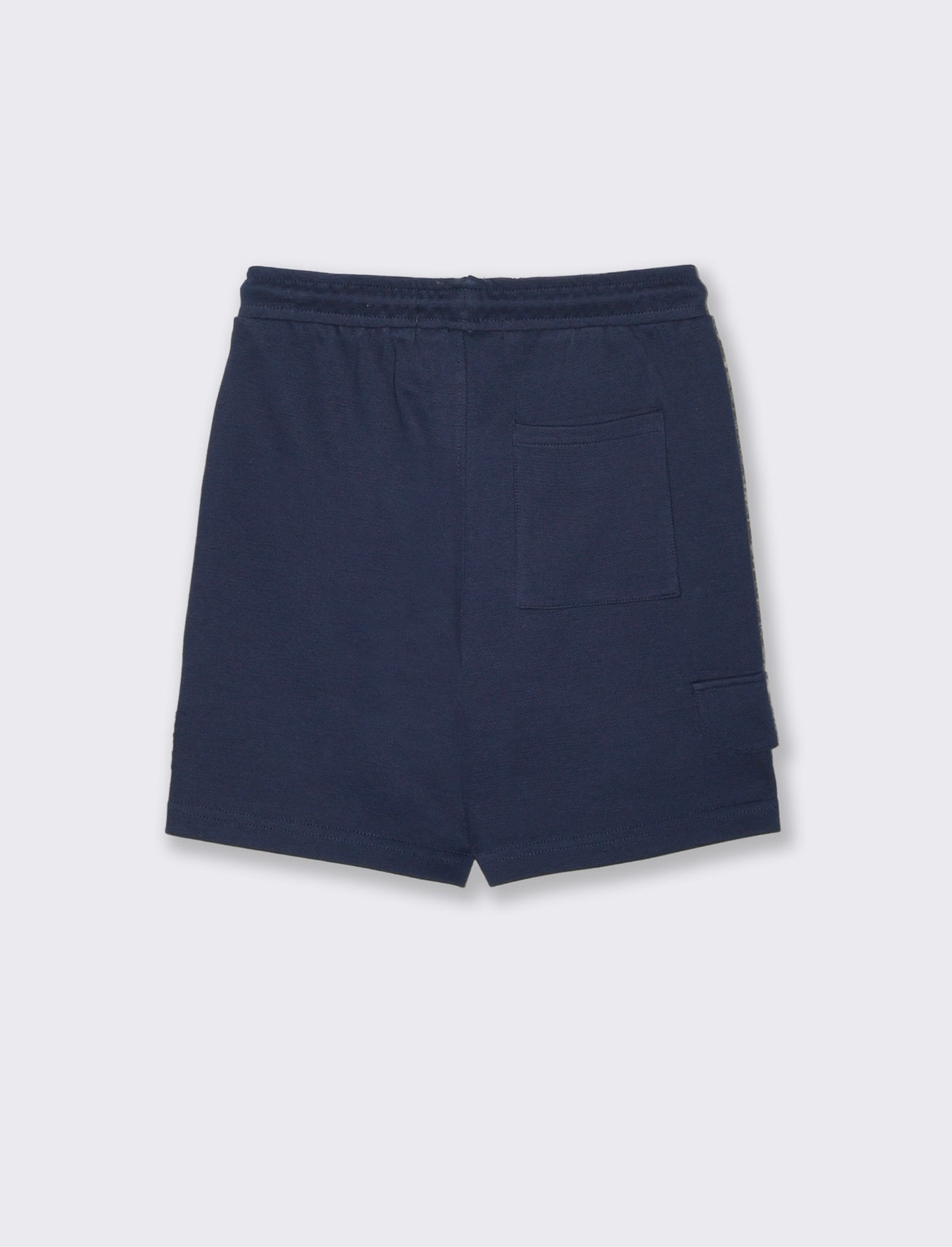 Bermuda in piqué con patch stiloso - Blue