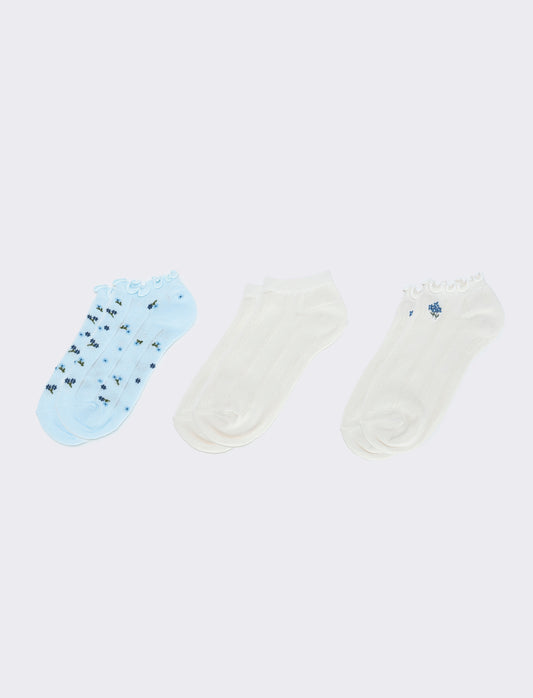Tripack calzini sneakers assortiti - Denim