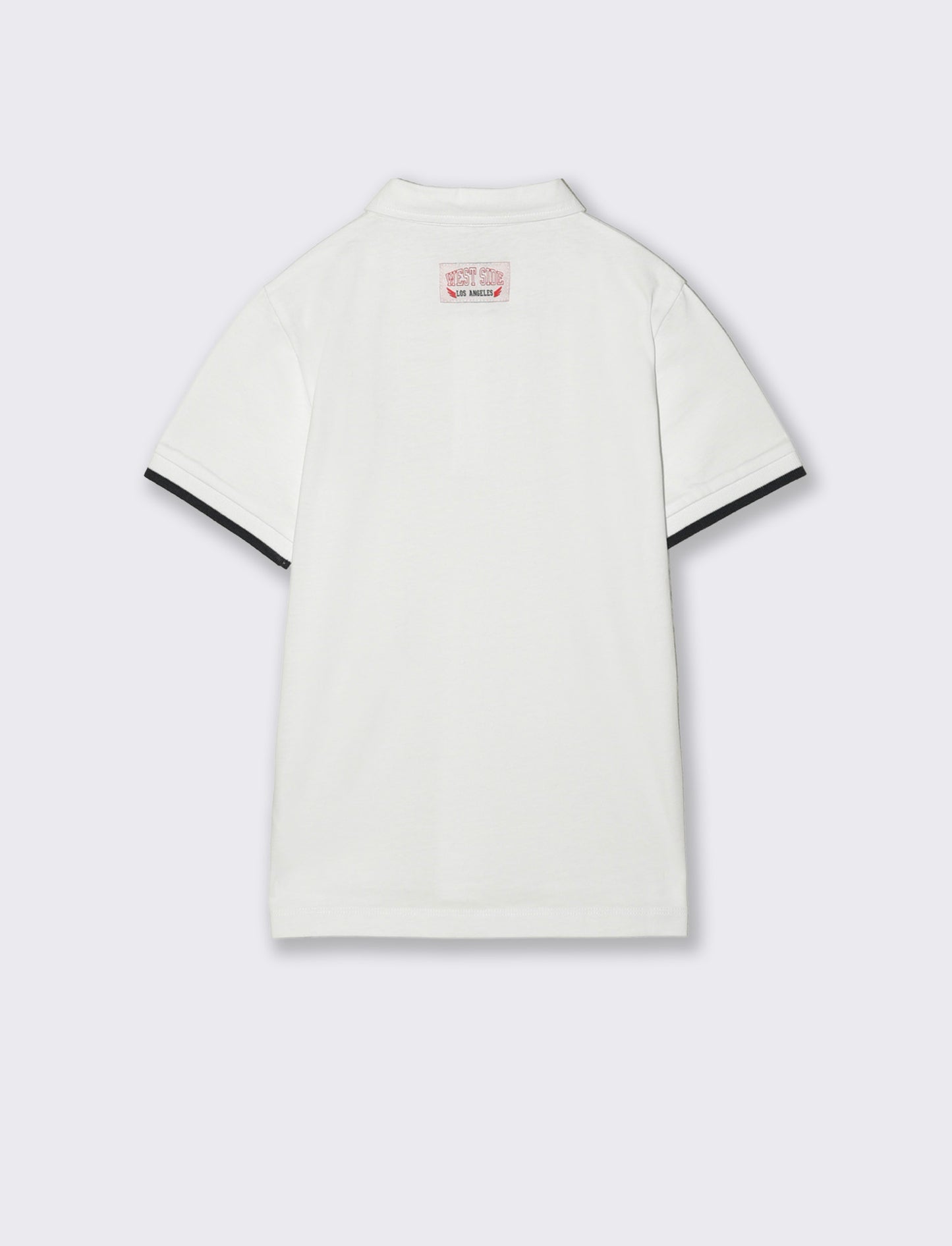 T-shirt polo jersey con stampa estiva - Bianco