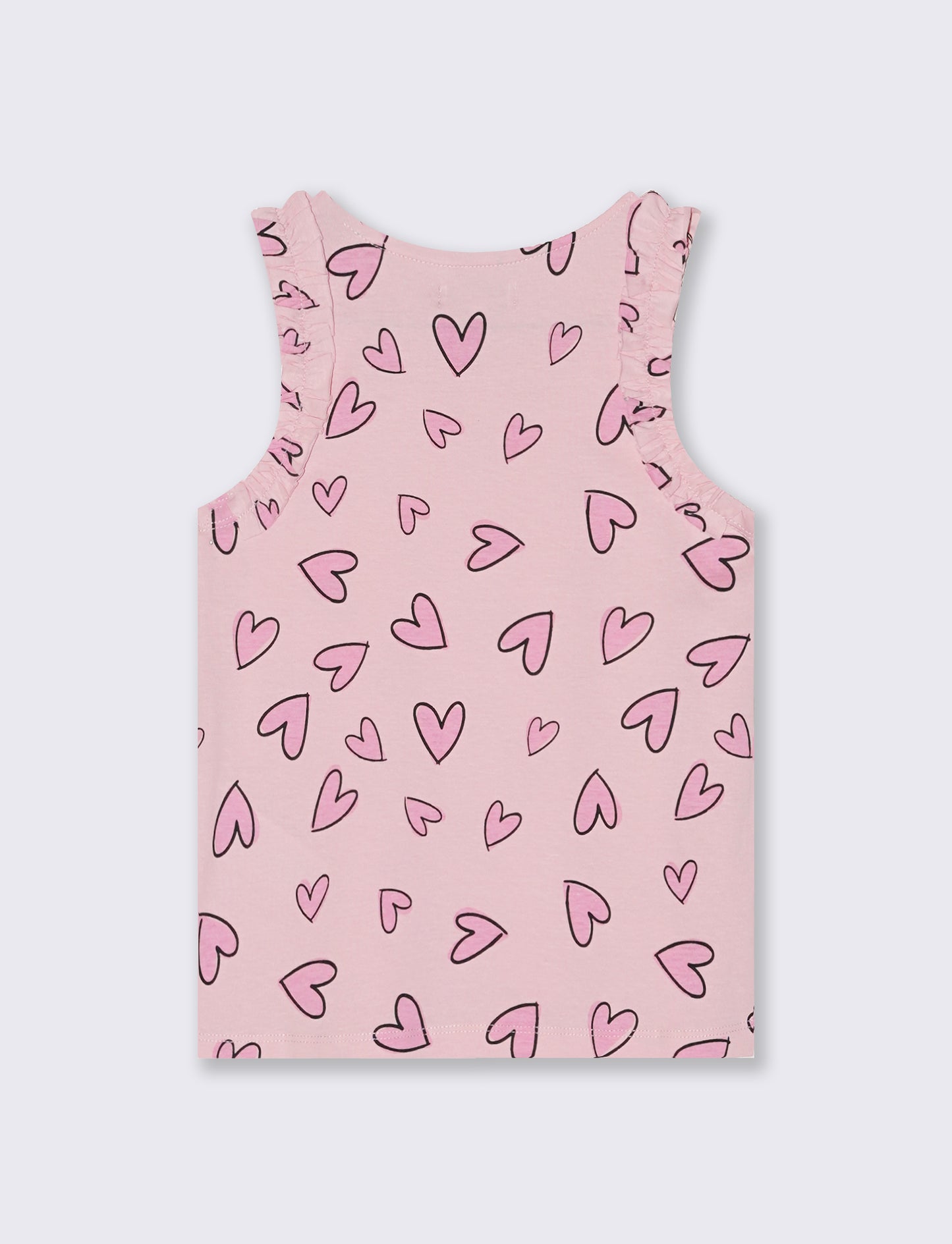 Trendy ruffled patterned tank top - Pink