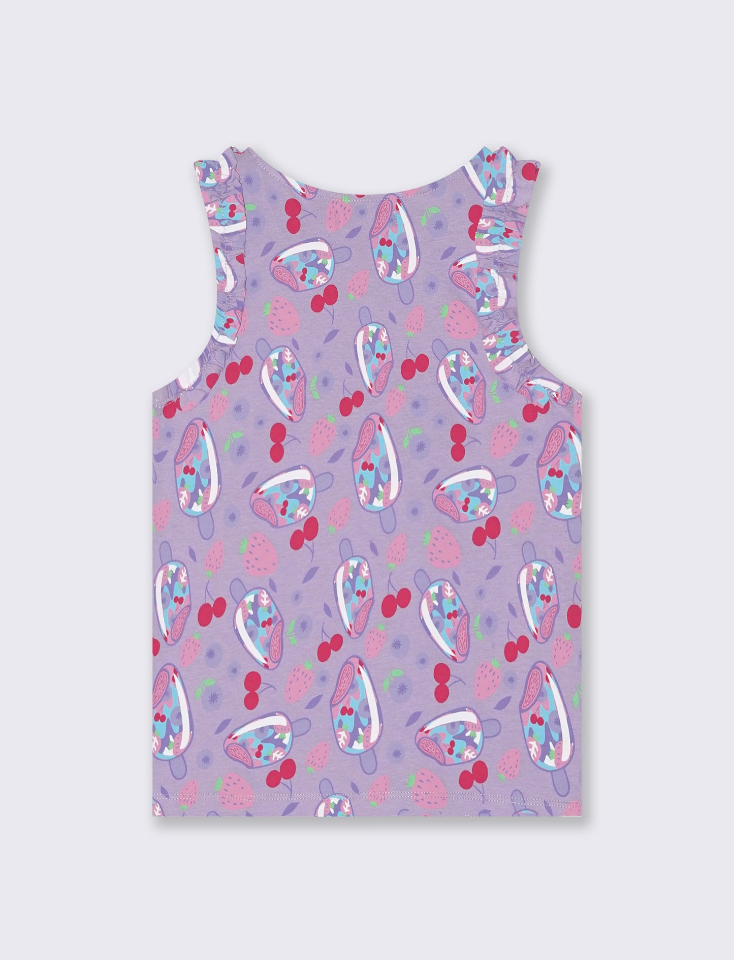 Canotta fantasia con rouches trendy - Lilla