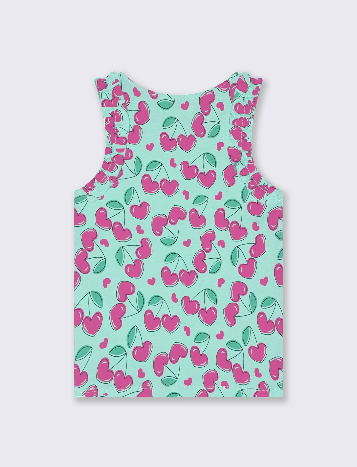 Canotta fantasia con rouches trendy - Verde acqua