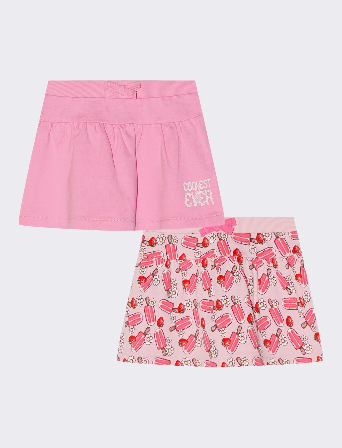 Gonna bipack: tinta unita e fantasia - Rosa