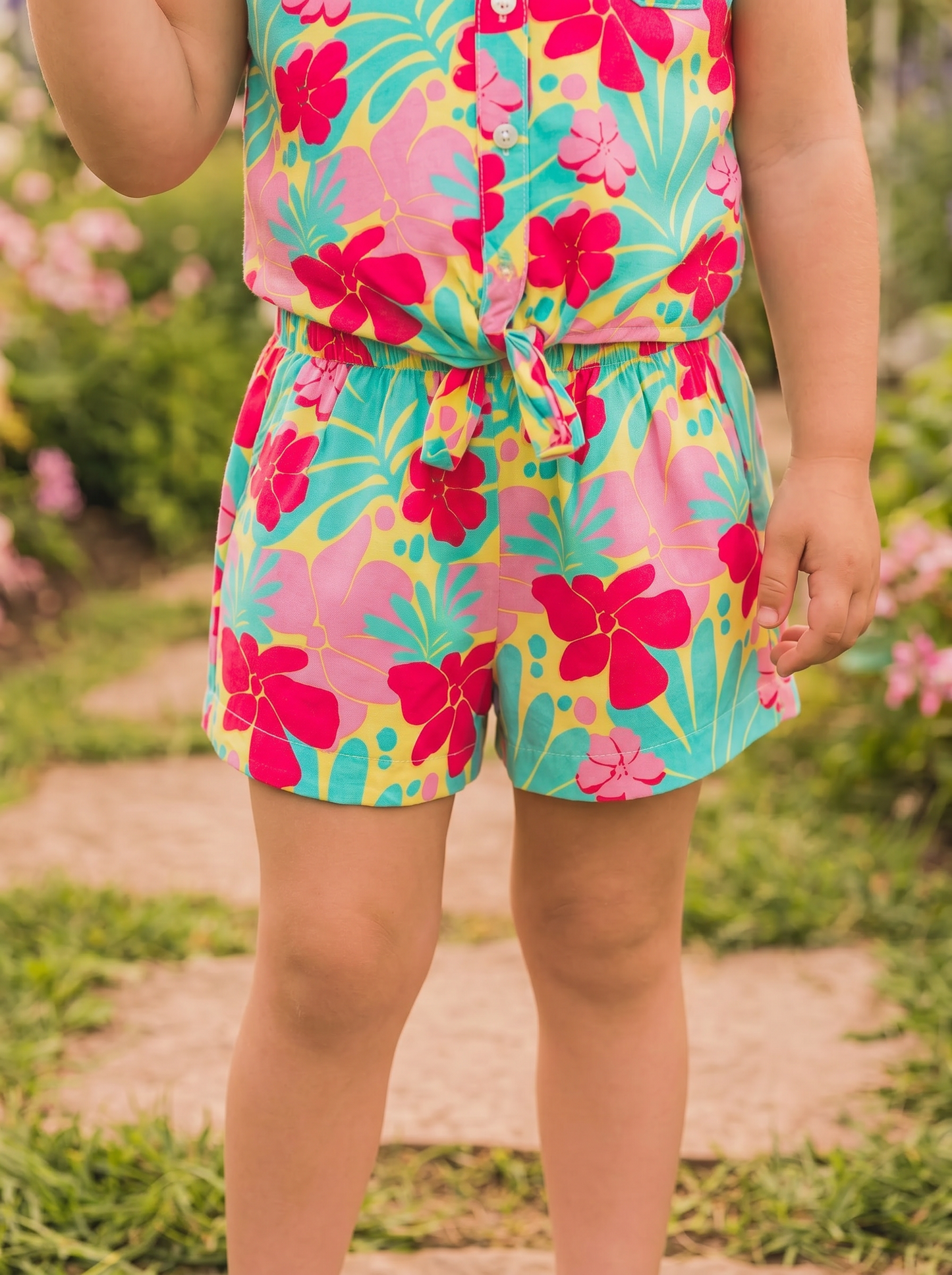 Summer patterned viscose shorts - Multicolor