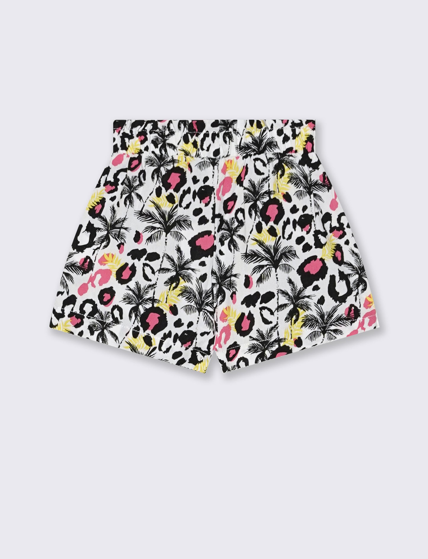 Summer patterned viscose shorts - White