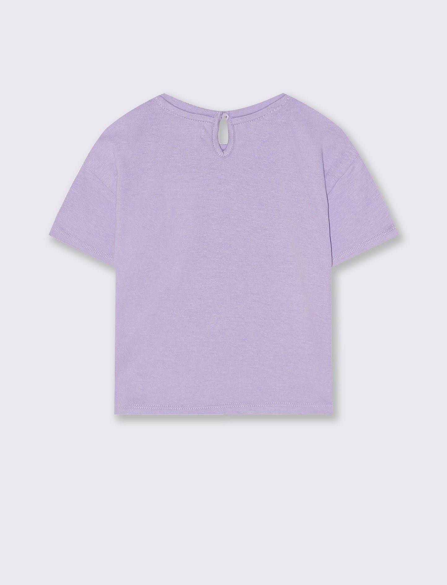 Summer Print Crew Neck T-Shirt - Purple