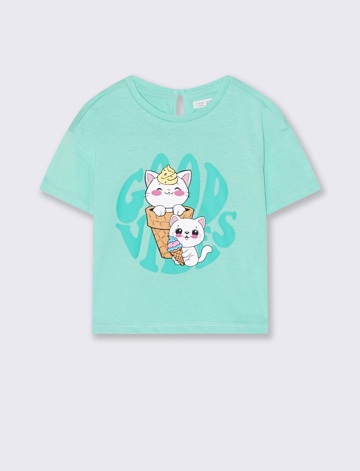 Summer Print Crew Neck T-Shirt - Green