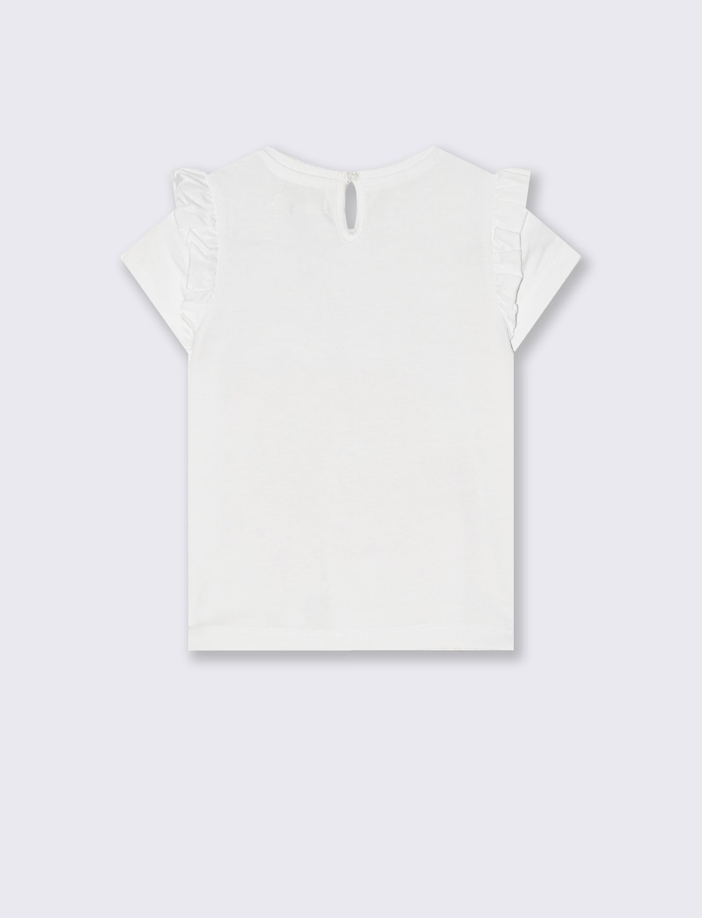 Tshirt con rouches e strass per look casual - Bianco