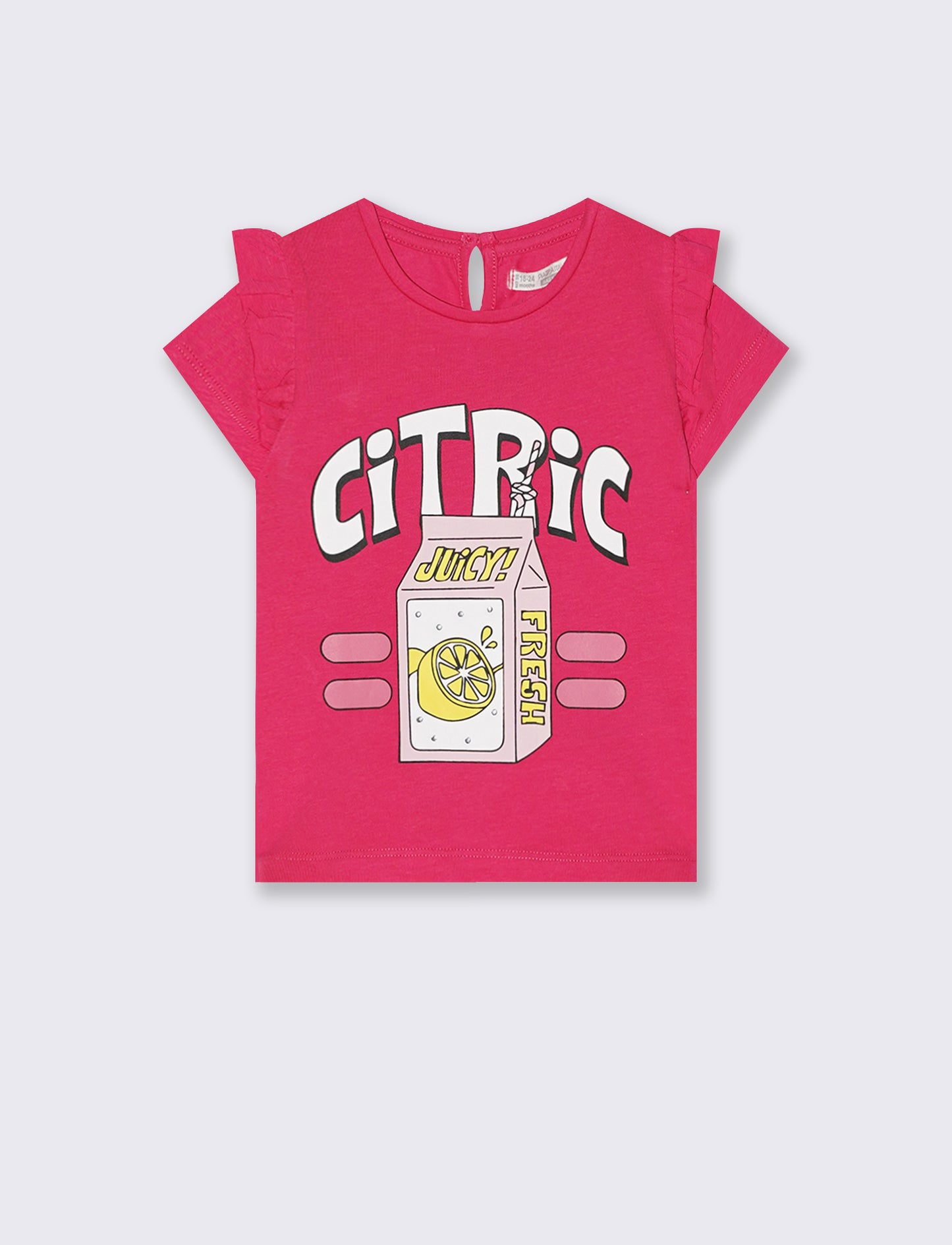 Tshirt con rouches e strass per look casual - Fuxia