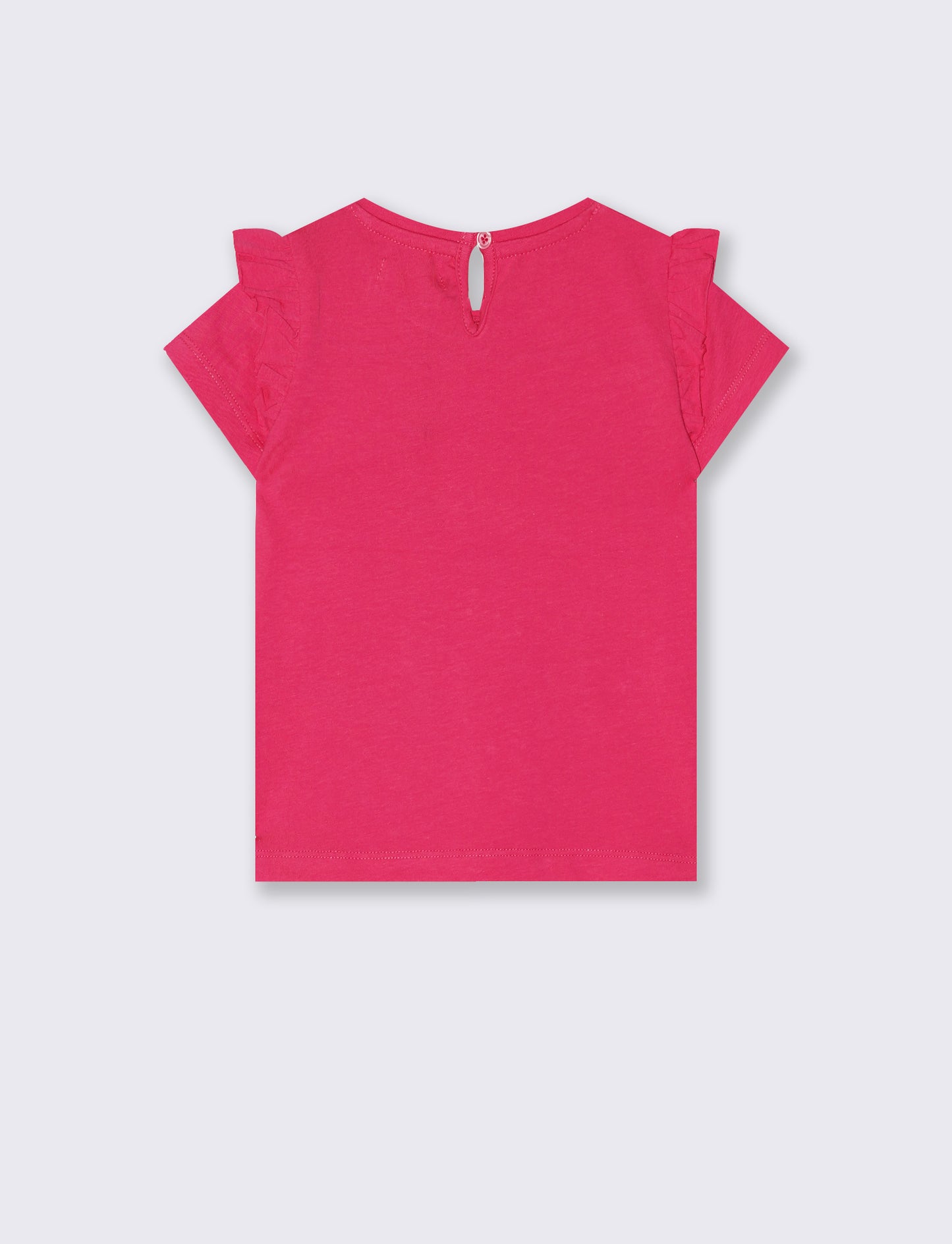 Tshirt con rouches e strass per look casual - Fuxia