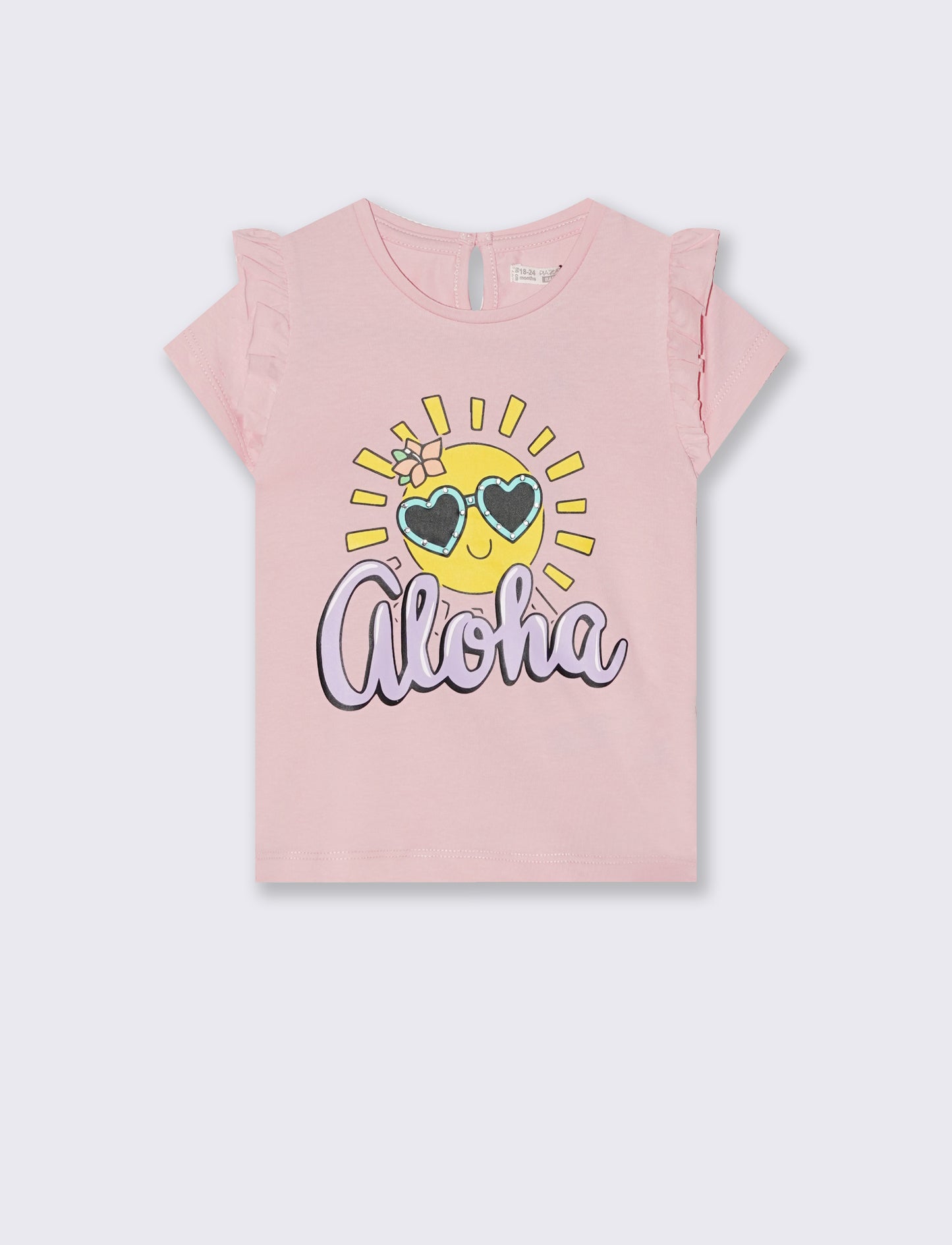 Tshirt con rouches e strass per look casual - Rosa