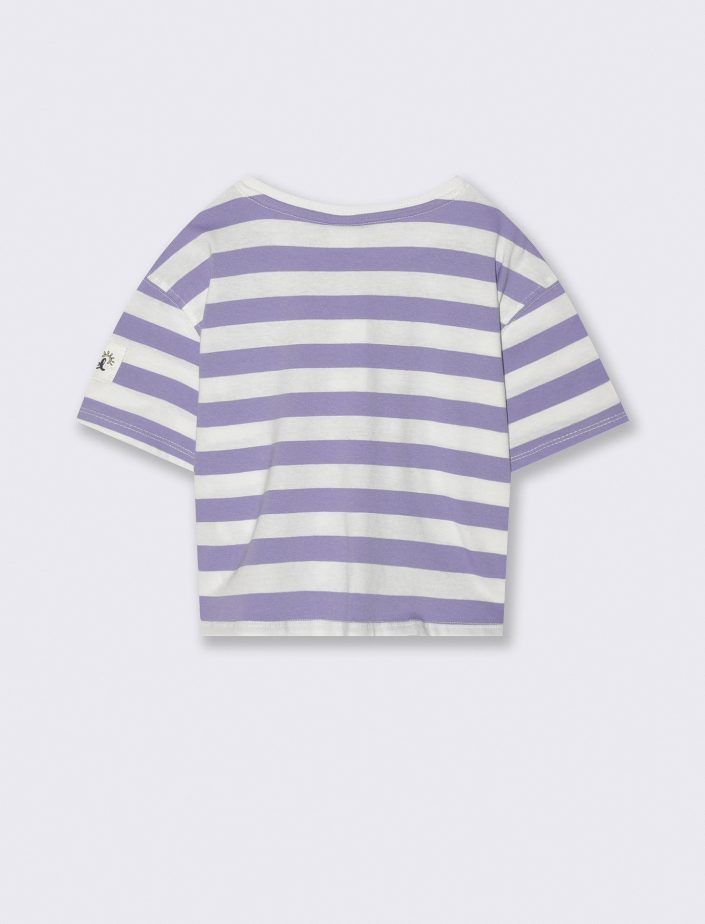 T-shirt in cotone con nodo per bambina - Lilla