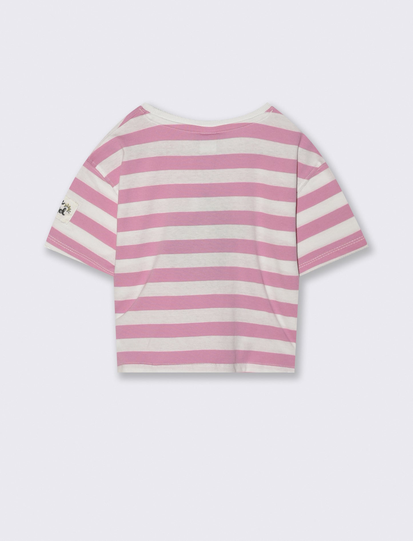 T-shirt in cotone con nodo per bambina - Rosa
