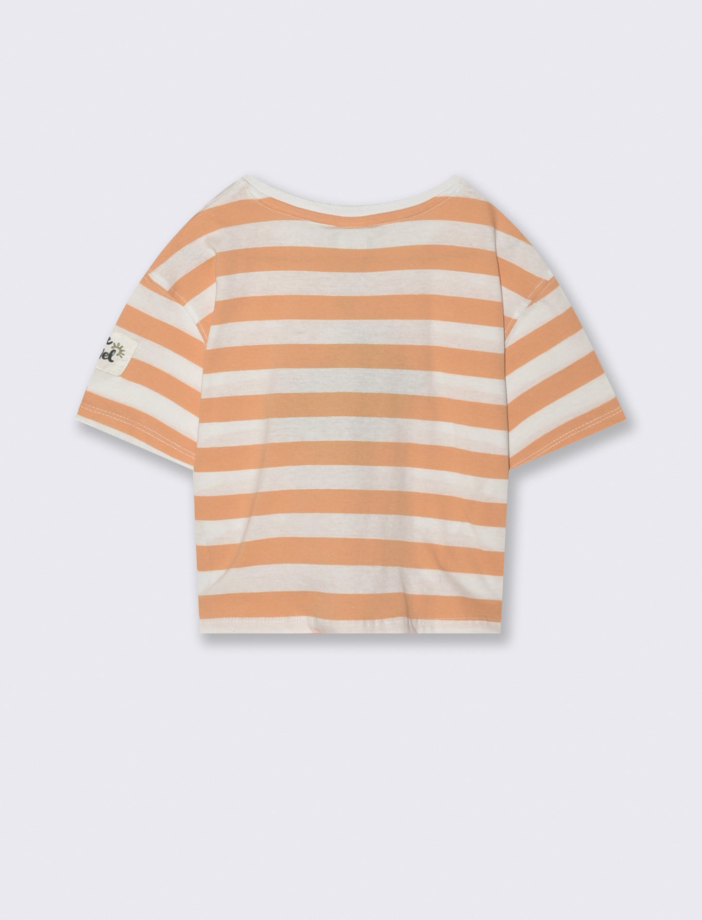 T-shirt in cotone con nodo per bambina - Pesca