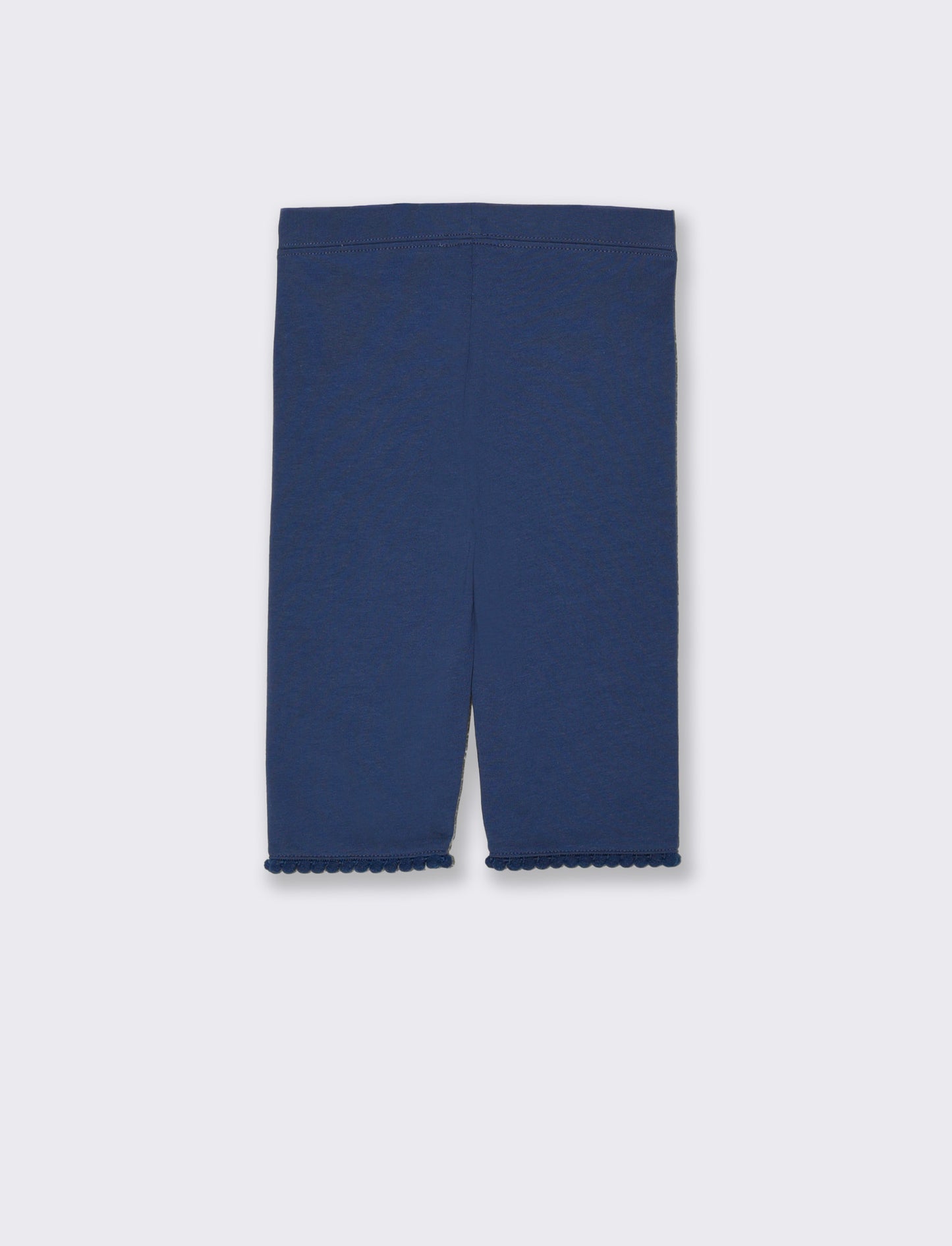 Leggings al ginocchio con ricamo e passamaneria - Blu